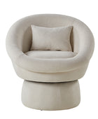 Meg Modern Lamb Wool Swivel Barrel Chair