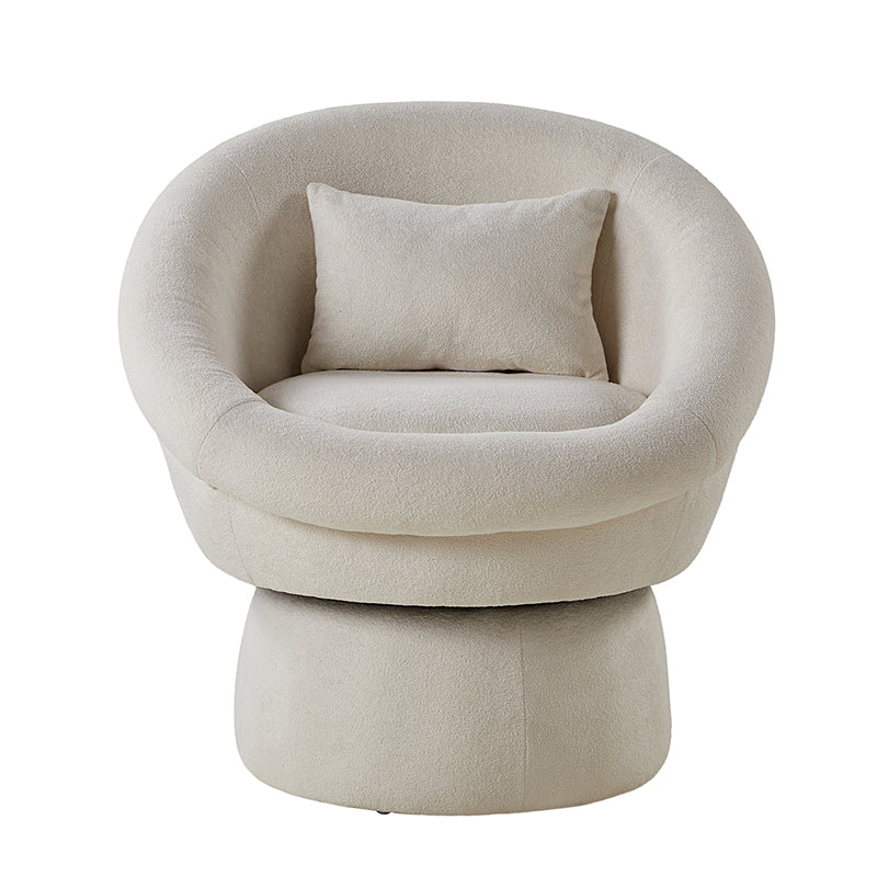 Meg Modern Lamb Wool Swivel Barrel Chair