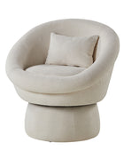 Meg Modern Lamb Wool Swivel Barrel Chair