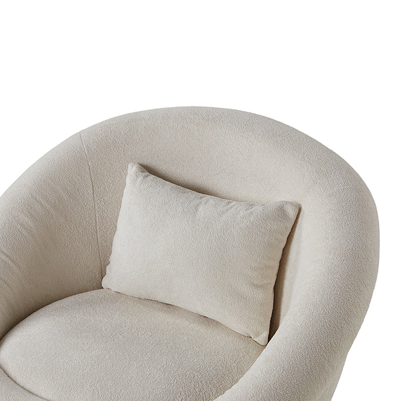 Meg Modern Lamb Wool Swivel Barrel Chair