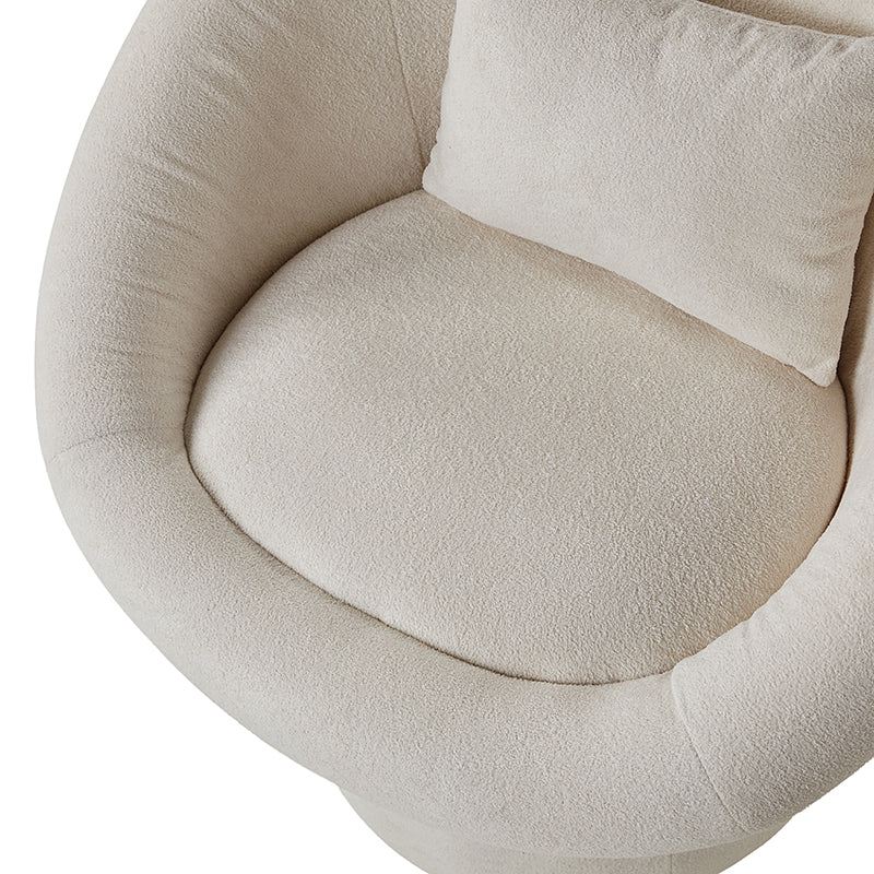 Meg Modern Lamb Wool Swivel Barrel Chair