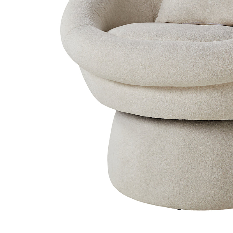 Meg Modern Lamb Wool Swivel Barrel Chair