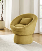 Meg Modern Lamb Wool Swivel Barrel Chair