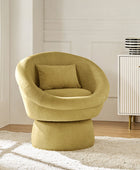 Meg Modern Lamb Wool Swivel Barrel Chair