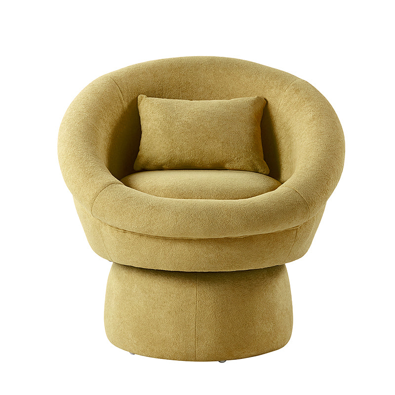 Meg Modern Lamb Wool Swivel Barrel Chair