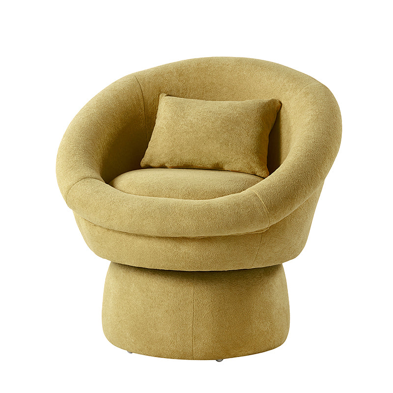 Meg Modern Lamb Wool Swivel Barrel Chair