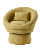 Meg Modern Lamb Wool Swivel Barrel Chair