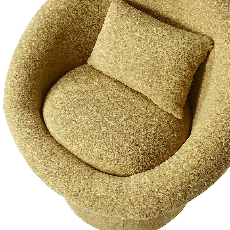 Meg Modern Lamb Wool Swivel Barrel Chair