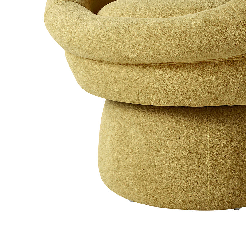 Meg Modern Lamb Wool Swivel Barrel Chair