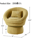 Meg Modern Lamb Wool Swivel Barrel Chair