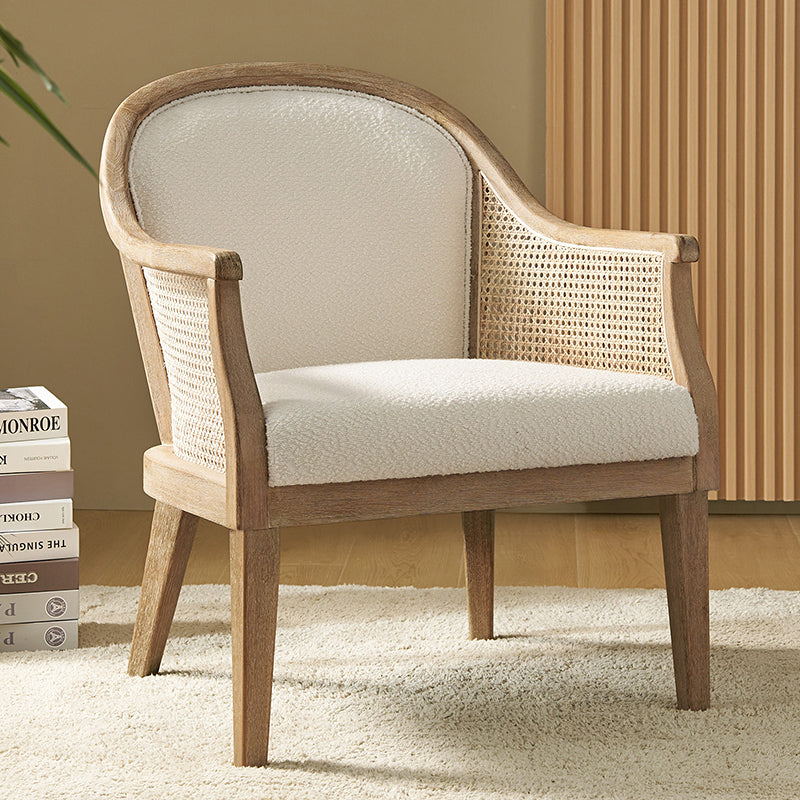 Audrey  Farmhouse Rattan Solid Wood Armchair