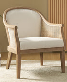 Audrey  Farmhouse Rattan Solid Wood Armchair