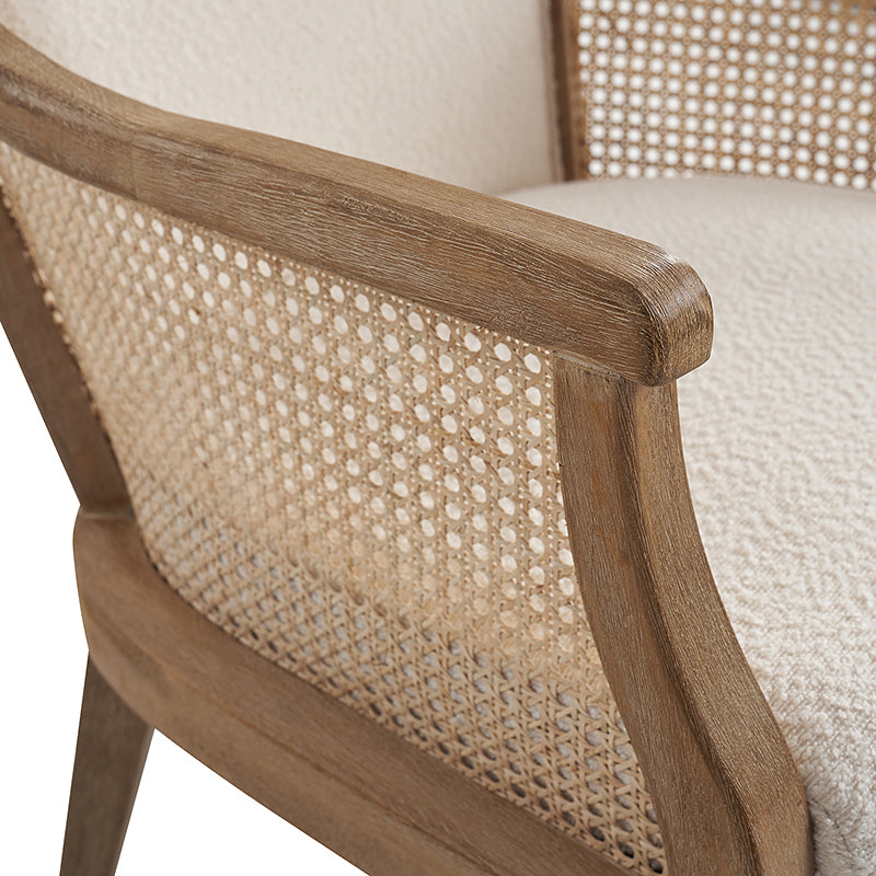 Audrey  Farmhouse Rattan Solid Wood Armchair