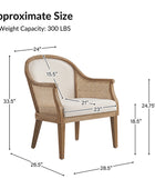 Audrey  Farmhouse Rattan Solid Wood Armchair