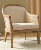 Audrey  Farmhouse Rattan Solid Wood Armchair