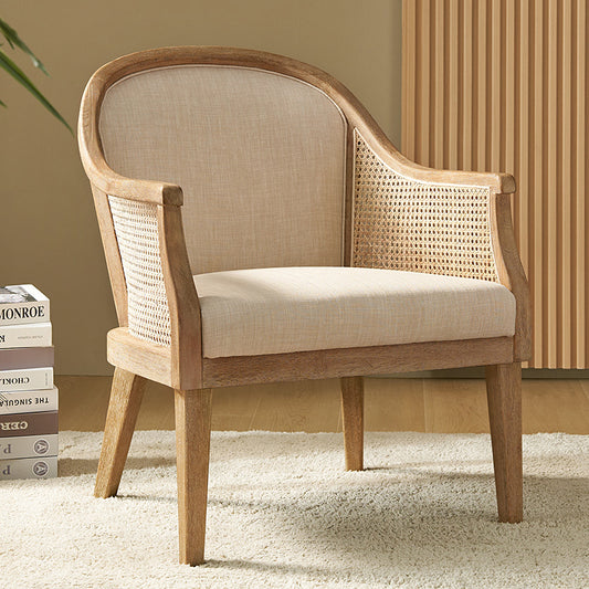 Audrey  Farmhouse Rattan Solid Wood Armchair