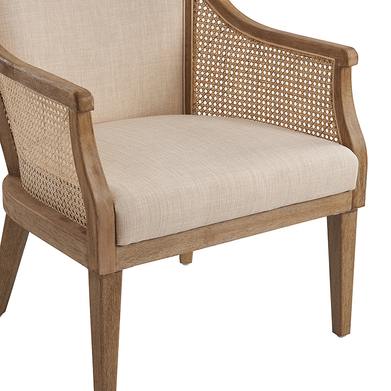 Audrey  Farmhouse Rattan Solid Wood Armchair