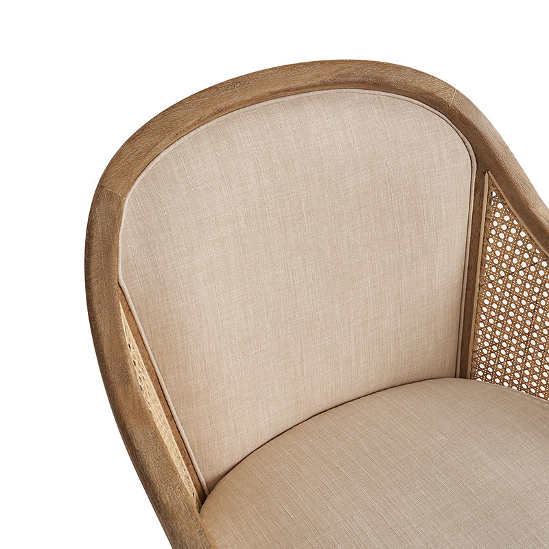 Audrey  Farmhouse Rattan Solid Wood Armchair