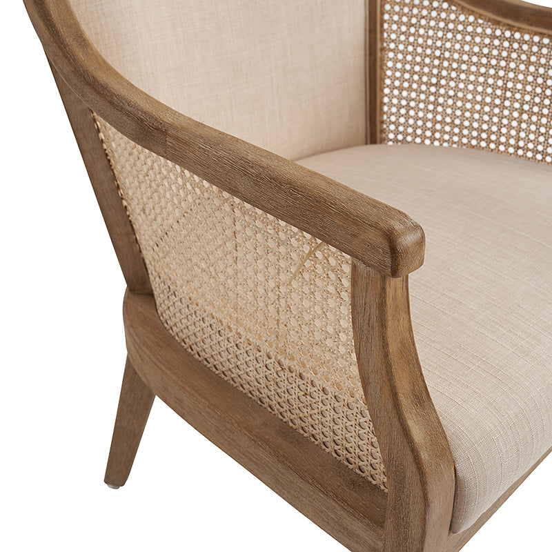 Audrey  Farmhouse Rattan Solid Wood Armchair