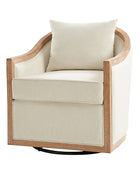 Percy Jess Farmhouse Swivel Chair with Toss Pillows