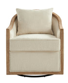 Percy Jess Farmhouse Solid Wood Swivel Chair