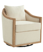 Percy Jess Farmhouse Solid Wood Swivel Chair