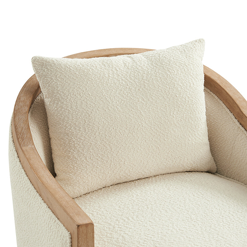 Hulala Home Percy Jess Farmhouse Solid Wood Swivel Chair
