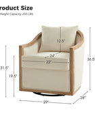 Percy Jess Farmhouse Solid Wood Swivel Chair