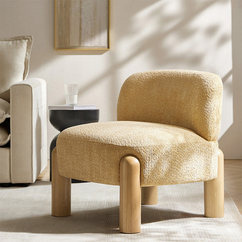 Tess Cozy Accent Chair with  Solid Wood Legs