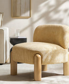 Tess Cozy Accent Chair with  Solid Wood Legs