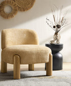 Tess Cozy Accent Chair with  Solid Wood Legs