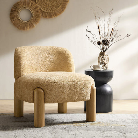 Tess Cozy Accent Chair with  Solid Wood Legs