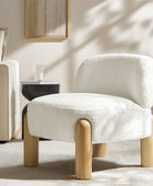 Tess Cozy Accent Chair with  Solid Wood Legs