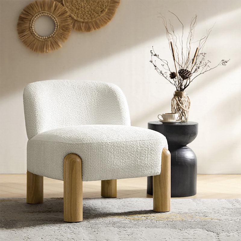 Tess Cozy Accent Chair with  Solid Wood Legs