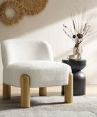 Tess Cozy Accent Chair with  Solid Wood Legs