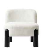 Vicky White Contemporary Accent Chair with Rubber Wood Legs