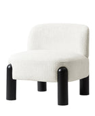 Vicky White Contemporary Accent Chair with Rubber Wood Legs