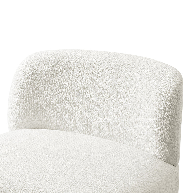 Vicky White Contemporary Accent Chair with Rubber Wood Legs