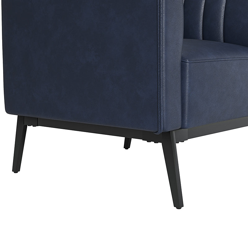 Contemporary Industrial Elegance: Benedikt 30" Wide Chair with Faux Leather