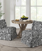 Ellmar Slipper Chair with Washable Slipcover and Solid Wood Legs Set Of 2