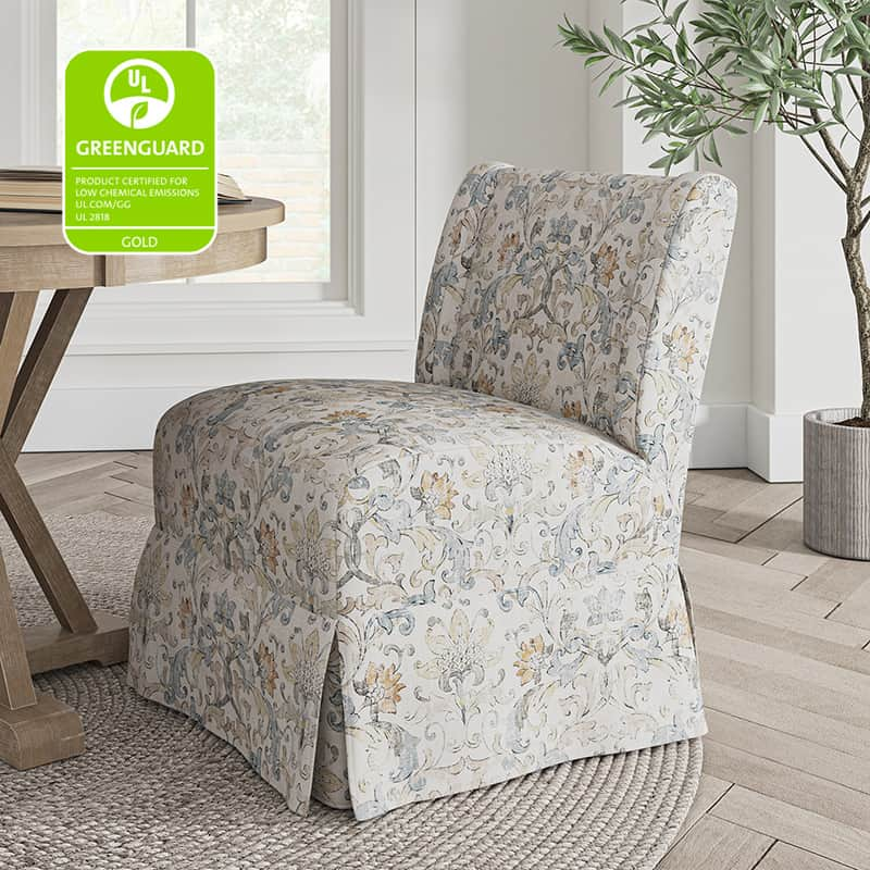 Ellmar Slipper Chair with Washable Slipcover and Solid Wood Legs Set Of 2