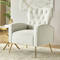 Amira Tufted Velvet Armchair Contemporary Consolata Wingback Accent Chair