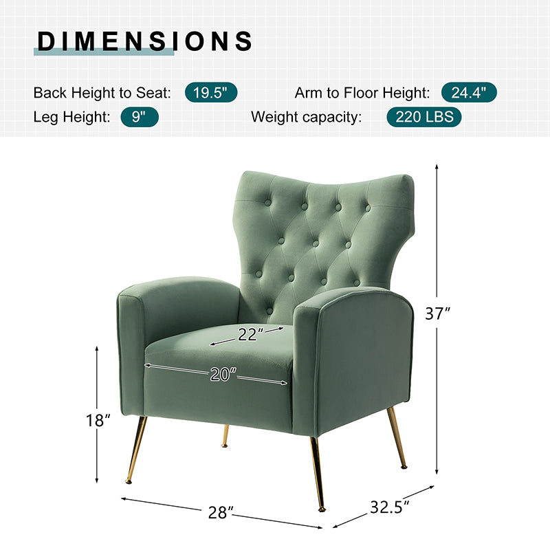 Amira Tufted Velvet Armchair Hulala Home