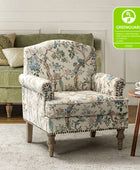 Raphael Farmhouse Armchair  with Wooden legs Accent Chair with Sturdy Frame