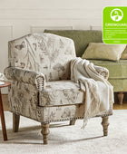 Raphael Farmhouse Armchair  with Wooden legs Accent Chair with Sturdy Frame