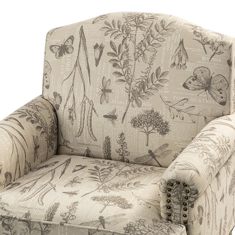 Farmhouse armchair with discount ottoman