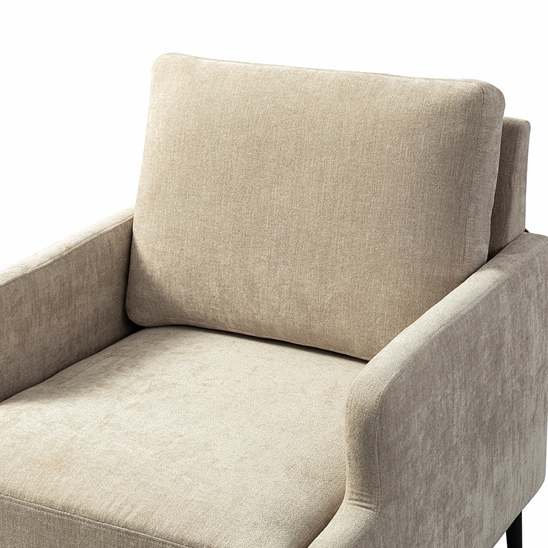 Alexaner Armchair with Tapered Metal Leg