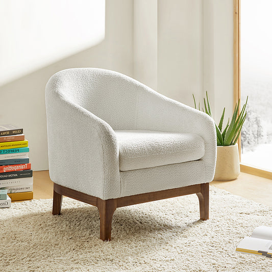 August Boucle Armchair Chair with Soft, Fuzzy Texture