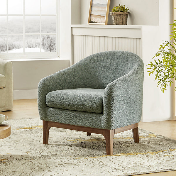 August Boucle Armchair Chair with Soft, Fuzzy Texture