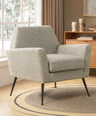 Tony Geometric Pattern Armchair with Square Arms